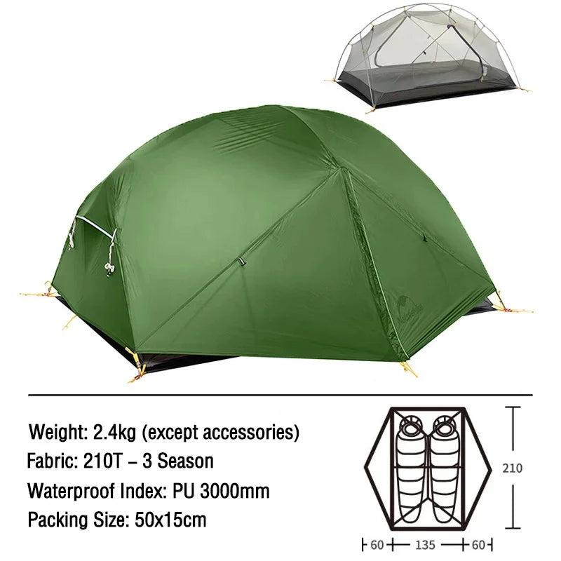 Ultralight 2-Person Camping Tent – Mongar Double-Layer Waterproof 3-Season Tent