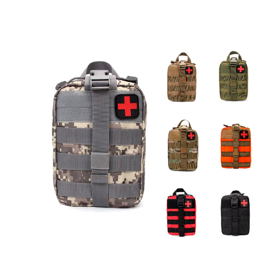 16Pcs IFAK Tactical Molle Bag Survival First Aid Kit for Emergency Rescue Outdoor Camping Hiking Sports Portable