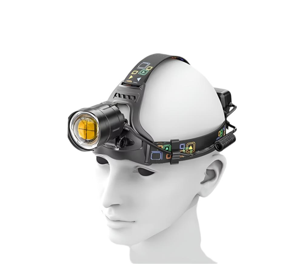  Ultra-Bright XHP90 LED Headlamp - Waterproof, Power Display, Perfect for Hunting, Fishing, and Exploration