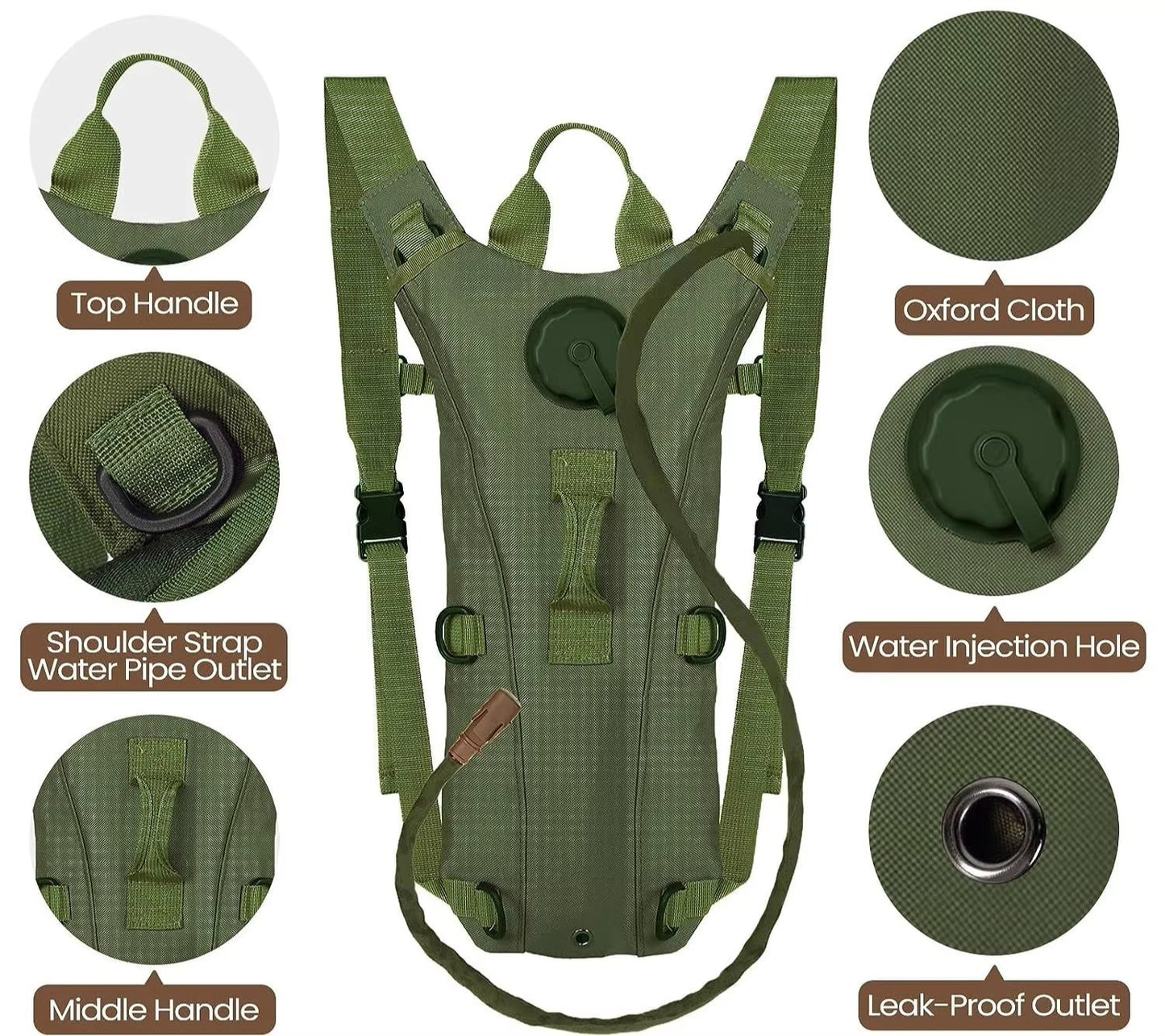 Waterproof Hydration Backpack with 3L Bladder for Hiking, Cycling, and Climbing