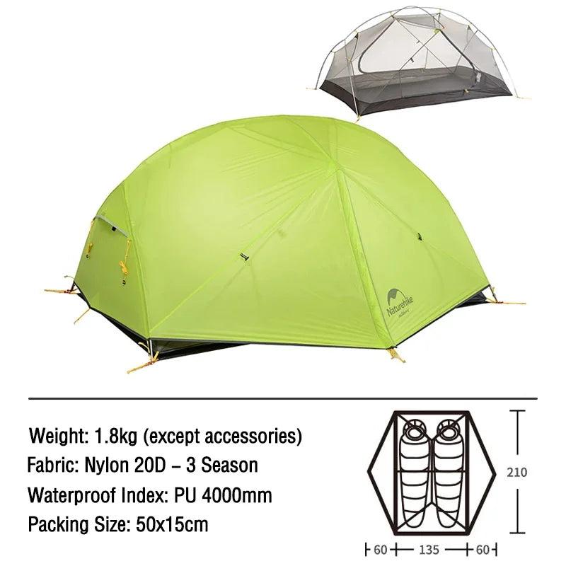 Load image into Gallery viewer, Ultralight 2-Person Camping Tent – Mongar Double-Layer Waterproof 3-Season Tent
