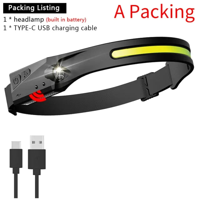 Load image into Gallery viewer, Rechargeable Induction LED Headlamp – Hands-Free, Bright, and Comfortable Lighting for Any
