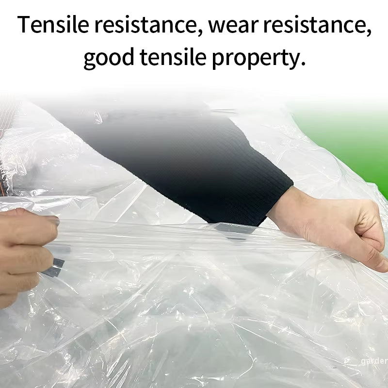 Transparent Rainproof Lightweight Waterproof Tarpaulin Thicken Plastic Insulation Shed Cloth Garden Plant Cover with Grommets