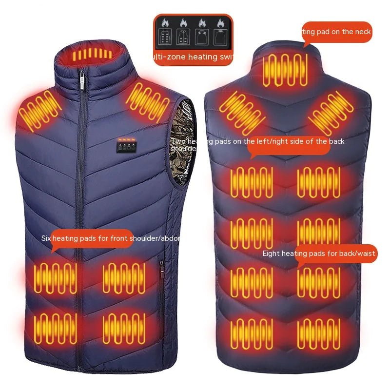 USB-Powered Self-Heating Vest for Outdoor Survival and Preparedness