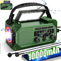 Oxridge Stormwatch Emergency Radio – 10000mAh Solar & Hand Crank with NOAA, AM/FM, LED Torch & Phone Charger