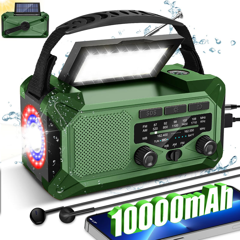 Load image into Gallery viewer, Oxridge Stormwatch Emergency Radio – 10000mAh Solar &amp; Hand Crank with NOAA, AM/FM, LED Torch &amp; Phone Charger

