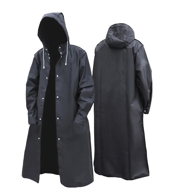 Load image into Gallery viewer, Waterproof Hooded Raincoat for Adults – Stylish Long Jacket for Hiking, Travel, Fishing
