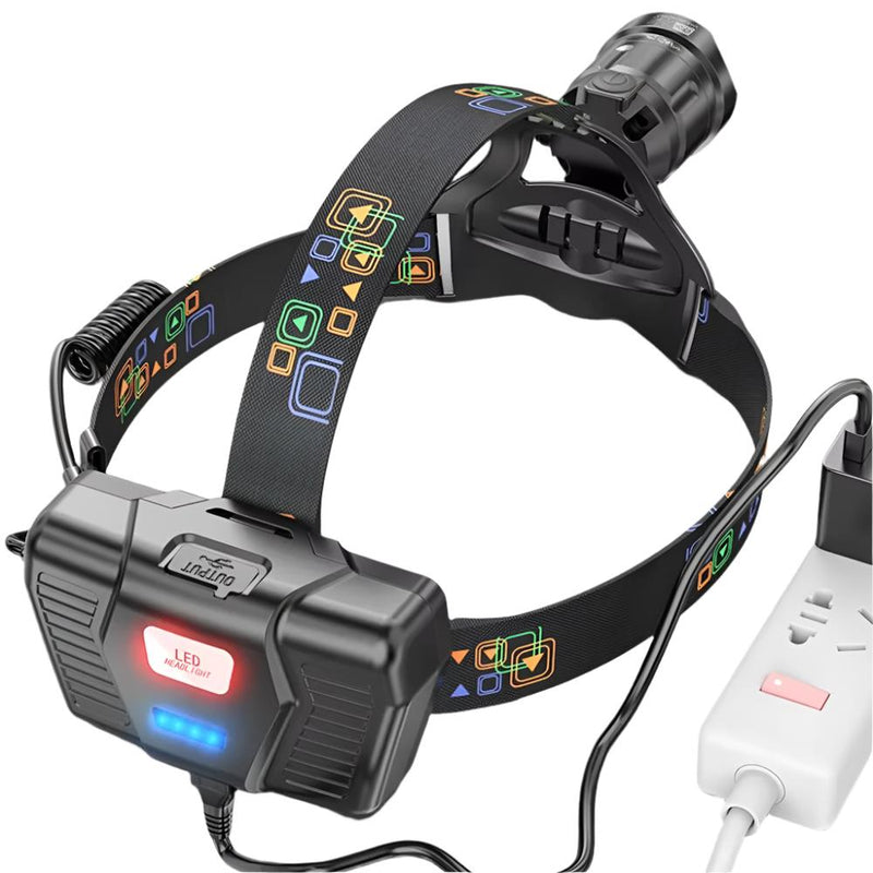 Load image into Gallery viewer,  Ultra-Bright XHP90 LED Headlamp - Waterproof, Power Display, Perfect for Hunting, Fishing, and Exploration
