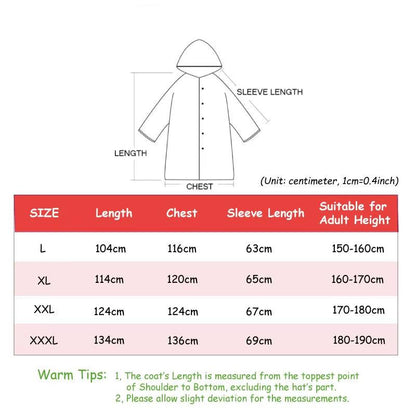 Waterproof Hooded Raincoat for Adults – Stylish Long Jacket for Hiking, Travel, Fishing