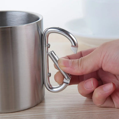 Stainless Steel Camping Cup with Carabiner Hook