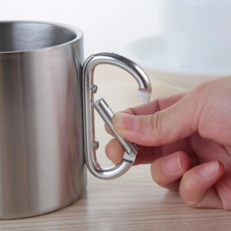 Load image into Gallery viewer, Stainless Steel Camping Cup with Carabiner Hook
