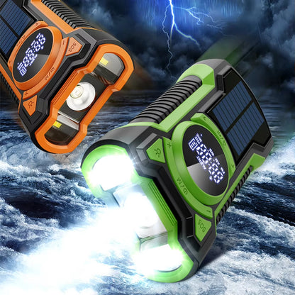 Solar Emergency Weather Radio Waterproof Hand Crank 5000Mah Bluetooth-Compatible5.3 Phone Charger SOS Alarm for Outdoor Survival