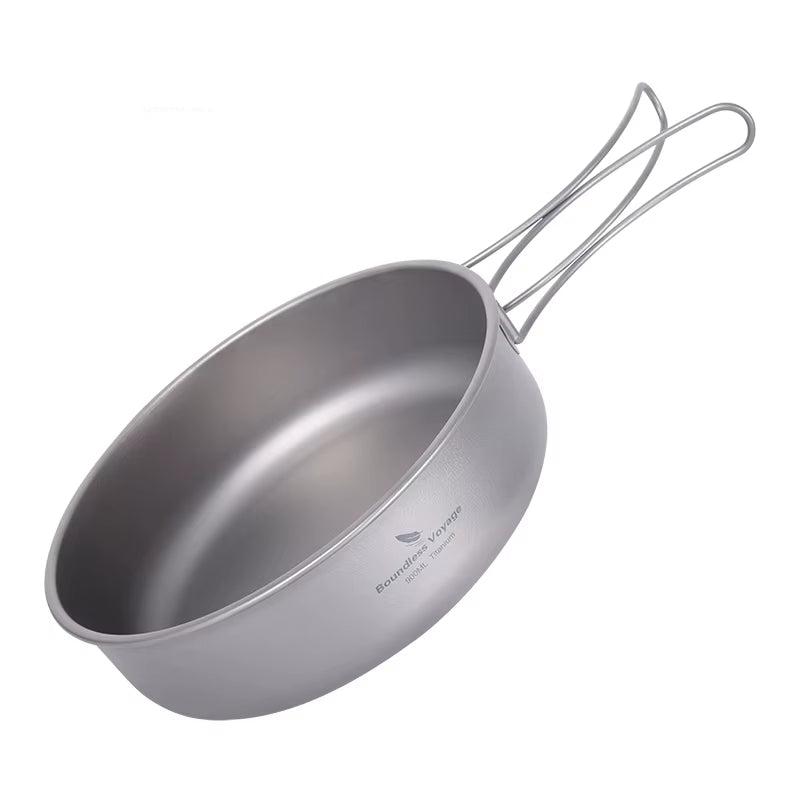 Load image into Gallery viewer, Titanium Camping Cookware Set - Multifunctional Steamer, Soup Pot, Frying Pan with Lid
