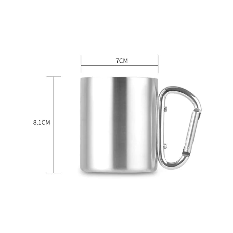 Stainless Steel Camping Cup with Carabiner Hook