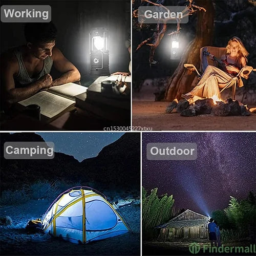 Load image into Gallery viewer, Oxridge 6-in-1 Portable Camping Solar Lantern with Fan – Light, Power &amp; Comfort in One
