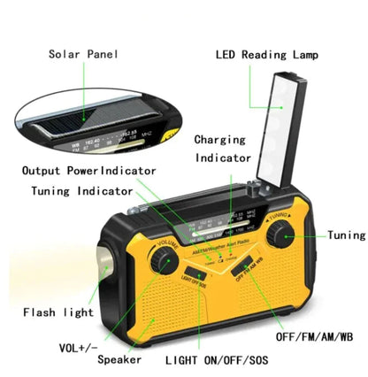 Portable Solar Crank Emergency Radio