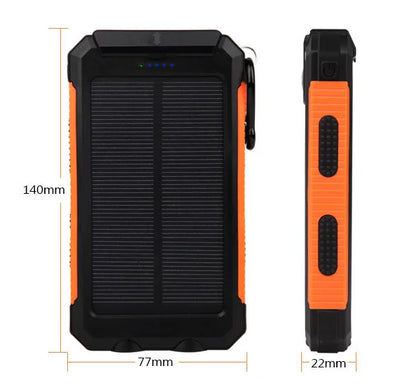 Waterproof Solar Power Bank 20000mAh - Portable Charging for Adventure