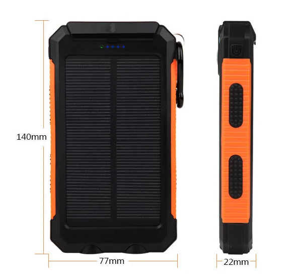 Load image into Gallery viewer, Waterproof Solar Power Bank 20000mAh - Portable Charging for Adventure
