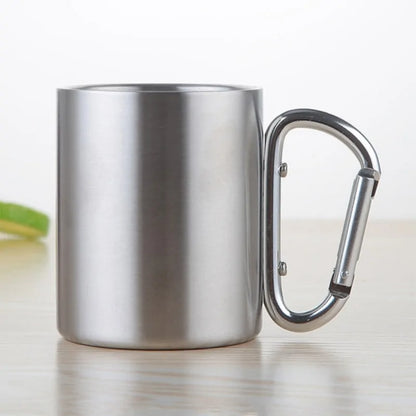 Stainless Steel Camping Cup with Carabiner Hook