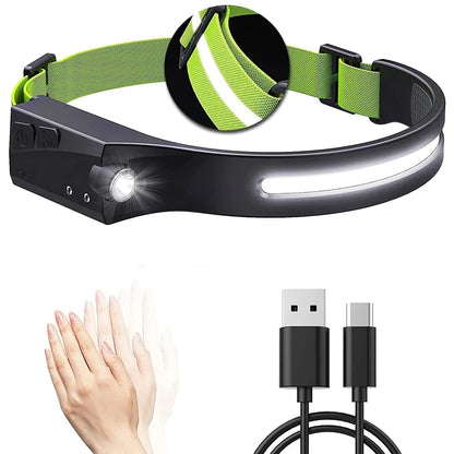 Rechargeable Induction LED Headlamp – Hands-Free, Bright, and Comfortable Lighting for Any