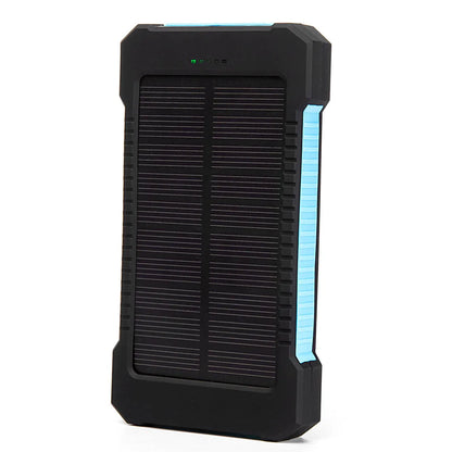 Waterproof Portable Solar Power Bank – Dual USB Charging with LED, SOS, and Compass