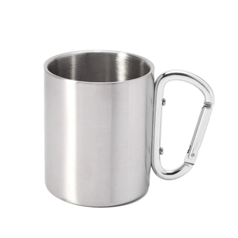 Stainless Steel Camping Cup with Carabiner Hook