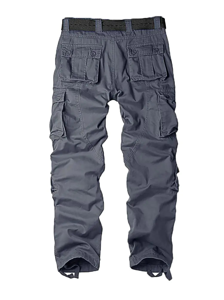 Oxridge Men's Cargo Pants - Military Camo Combat Work Pants with 8 Pockets, Gray