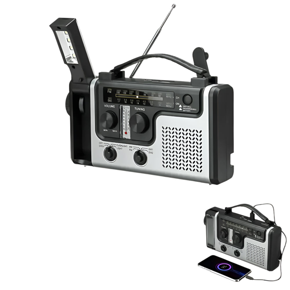 Oxridge Multi-Function Emergency Hand Crank Solar Radio