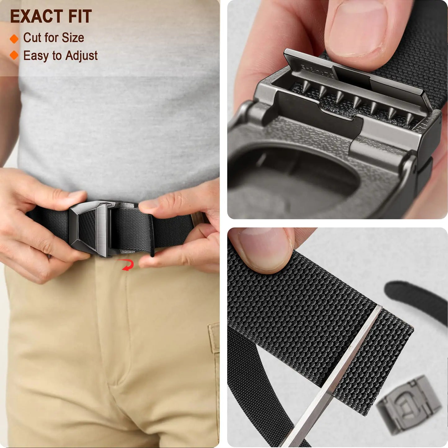 BULLIANT Tactical Stretch Nylon Web Belt – Quick Release, Adjustable, 1.5" Hiking Military Work Belt