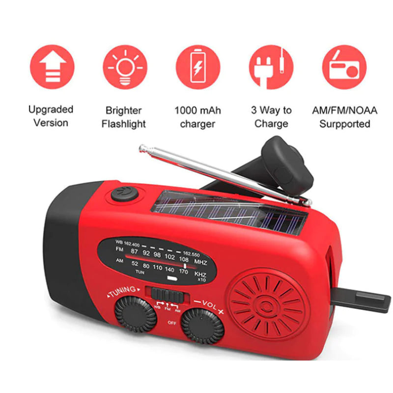 Solar Hand Crank USB Charging Radio Flashlight – Ultimate Emergency Companion